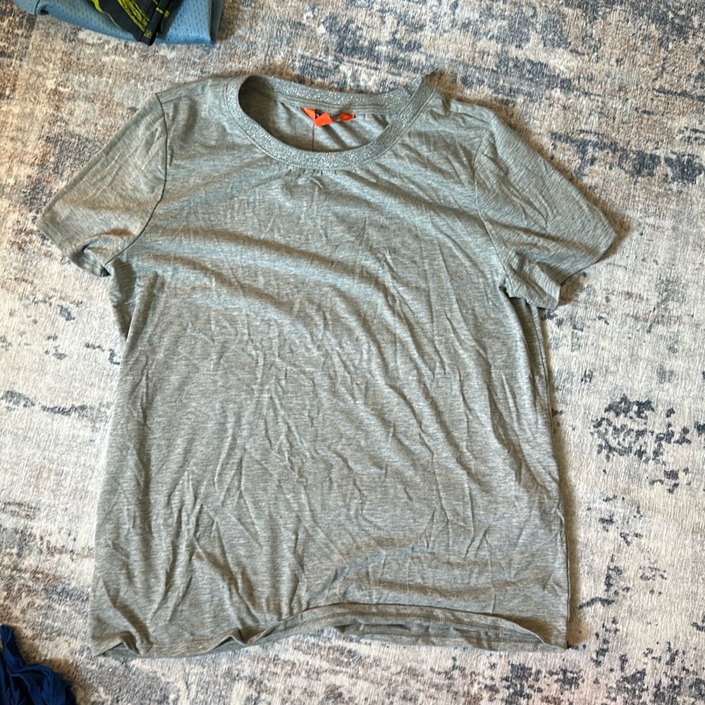 Large gray woman’s top with glittery neckline